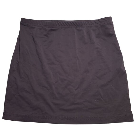 Shein Women's‎ Dark Brown Stretchy Unlined Pull On Mid Thigh Swim Skirt SIze XS - Picture 3 of 3